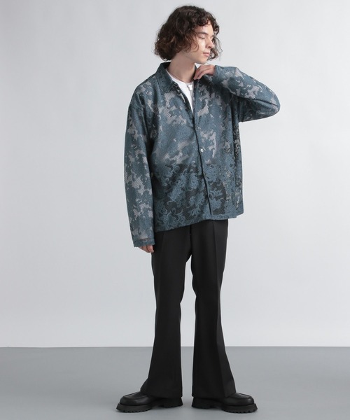 HARE（ハレ）の「ボタニカルレースシャツ(HARE)（シャツ/ブラウス・メンズ・ブルー/ブラック/グレー・FREE）」の8枚目の写真