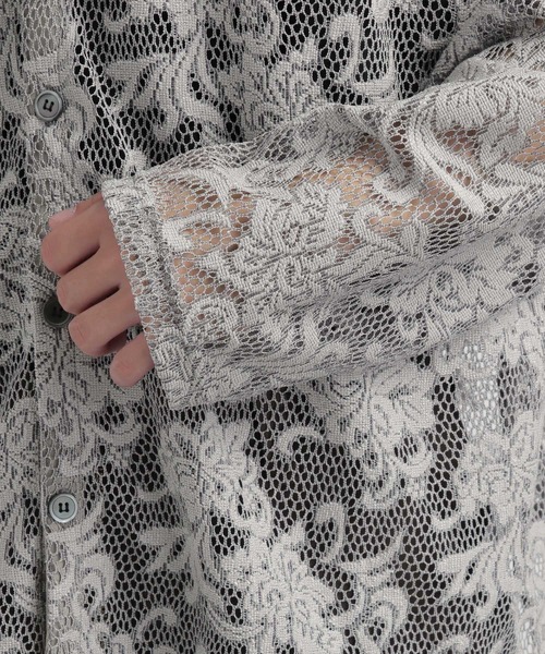 HARE（ハレ）の「ボタニカルレースシャツ(HARE)（シャツ/ブラウス・メンズ・ブルー/ブラック/グレー・FREE）」の15枚目の写真