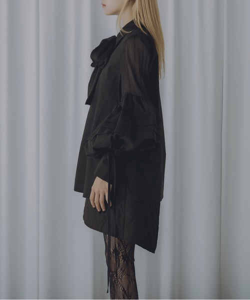 Ezick(エジック)の「【 Poisonous 】Clenched canele ribbon tie blouse(シャツ/ブラウス・レディース・ブラック・FREE)」の8枚目の写真