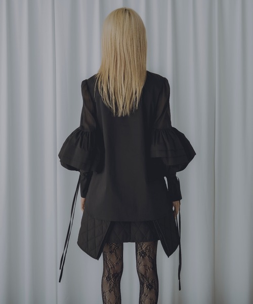Ezick(エジック)の「【 Poisonous 】Clenched canele ribbon tie blouse(シャツ/ブラウス・レディース・ブラック・FREE)」の10枚目の写真