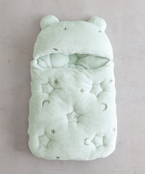 PUPPAPUPO（プッパプーポ）の「スリーピングバッグ 【フランネル】（おくるみ・キッズ・モカ/グレー/アイボリー/グリーン・FREE）」の4枚目の写真