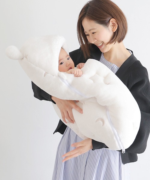 PUPPAPUPO（プッパプーポ）の「スリーピングバッグ 【フランネル】（おくるみ・キッズ・モカ/グレー/アイボリー/グリーン・FREE）」の2枚目の写真