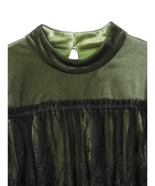 23ss パメオポーズ【F】Lace Velour Dress ベルベッド 23ss パメオポーズ【F】Lace Velour Dress ベルベッド