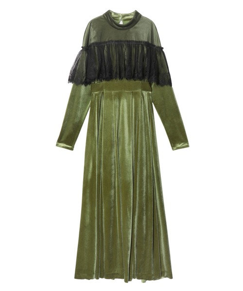 PAMEO POSE(パメオポーズ)の「Lace Velour Dress(ドレス・レディース・ブラック/グリーン・SMALL/MEDIUM)」の18枚目の写真