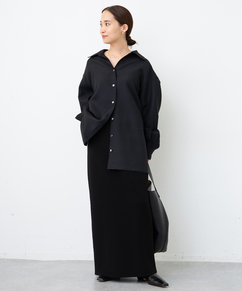 ARCH THE/長袖ブラウス/36/シルク/BLK ARCH THE/アーチ ザ】 OVERSIZED WOOL SILK シャツ（シャツ