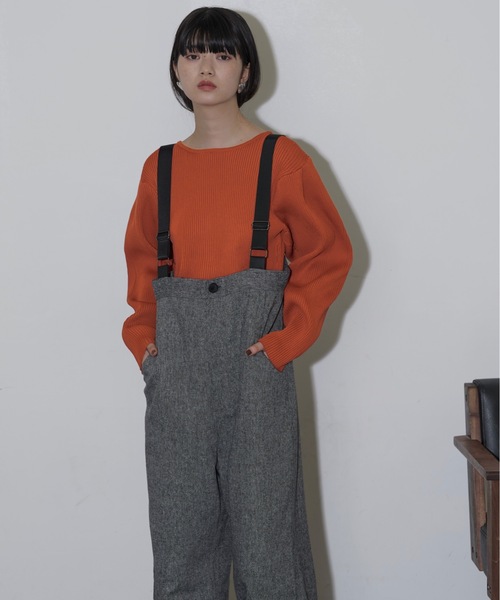 THE YOn(ザヨン)の「テープサスペンダーツイードサロペット(サロペット/オーバーオール・レディース・ダークグレー/グレー・FREE)」の9枚目の写真