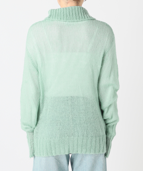 COMMRE（コムル）の「【COMMRE / コムル】シアモヘタートル（ニット/セーター・レディース・モスグリーン/ホワイト/オレンジ・FREE）」の8枚目の写真