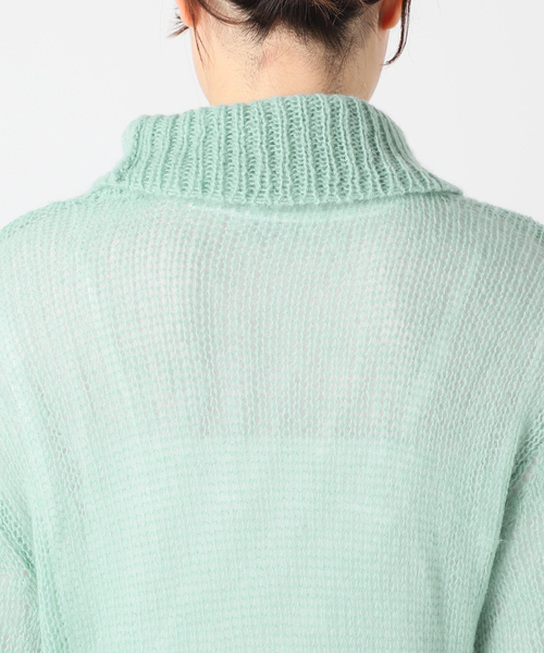 COMMRE（コムル）の「【COMMRE / コムル】シアモヘタートル（ニット/セーター・レディース・モスグリーン/ホワイト/オレンジ・FREE）」の9枚目の写真