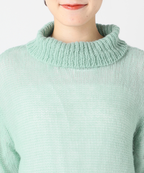 COMMRE（コムル）の「【COMMRE / コムル】シアモヘタートル（ニット/セーター・レディース・モスグリーン/ホワイト/オレンジ・FREE）」の10枚目の写真