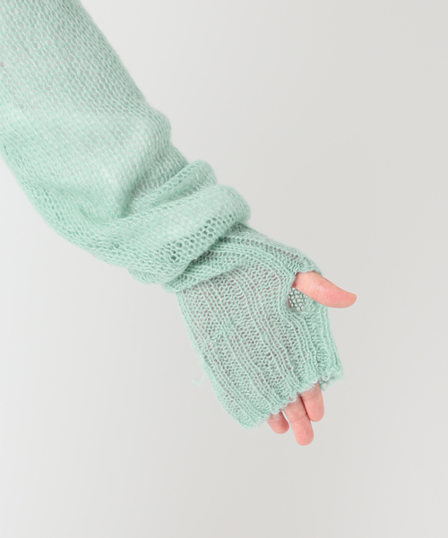 COMMRE（コムル）の「【COMMRE / コムル】シアモヘタートル（ニット/セーター・レディース・モスグリーン/ホワイト/オレンジ・FREE）」の12枚目の写真