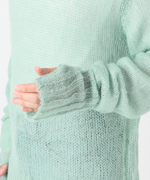 COMMRE（コムル）の「【COMMRE / コムル】シアモヘタートル（ニット/セーター・レディース・モスグリーン/ホワイト/オレンジ・FREE）」の13枚目の写真