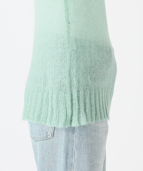 COMMRE（コムル）の「【COMMRE / コムル】シアモヘタートル（ニット/セーター・レディース・モスグリーン/ホワイト/オレンジ・FREE）」の14枚目の写真