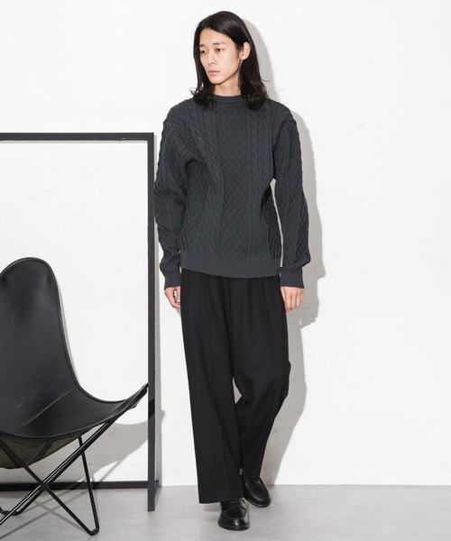 NANO universe（ナノユニバース）の「微起毛ワイドスラックス（スラックス・メンズ・ブラック/チャコール/ネイビー・S/L/M）」の5枚目の写真