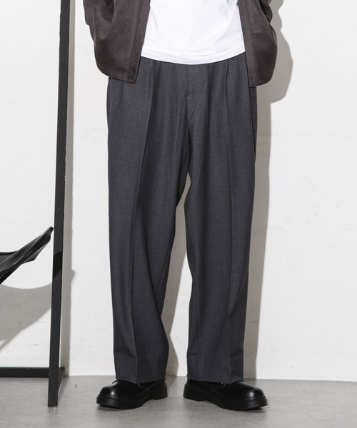 NANO universe（ナノユニバース）の「微起毛ワイドスラックス（スラックス・メンズ・ブラック/チャコール/ネイビー・S/L/M）」の8枚目の写真