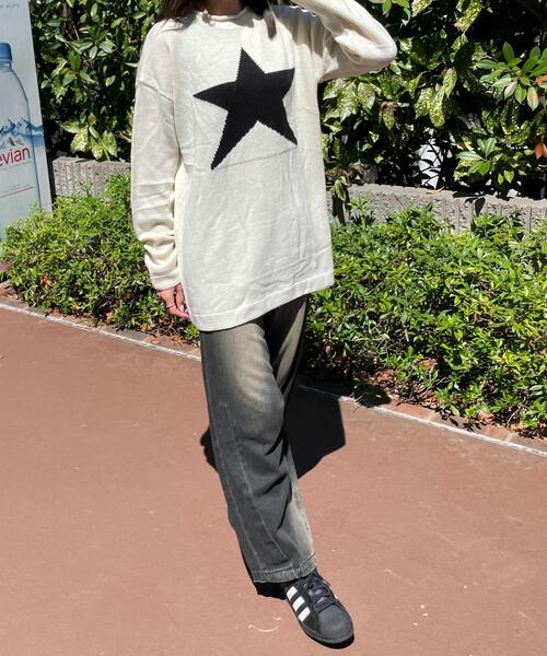 WEGO（ウィゴー）の「WEGO/スタービッグニット（ニット/セーター・レディース・アイボリー/ネイビー・FREE）」の3枚目の写真