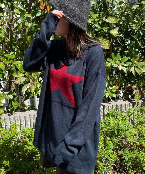 WEGO（ウィゴー）の「WEGO/スタービッグニット（ニット/セーター・レディース・アイボリー/ネイビー・FREE）」の7枚目の写真