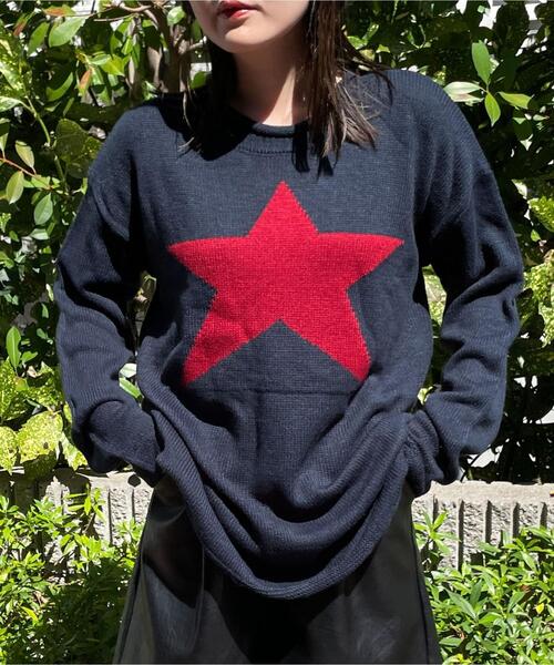 WEGO（ウィゴー）の「WEGO/スタービッグニット（ニット/セーター・レディース・アイボリー/ネイビー・FREE）」の8枚目の写真