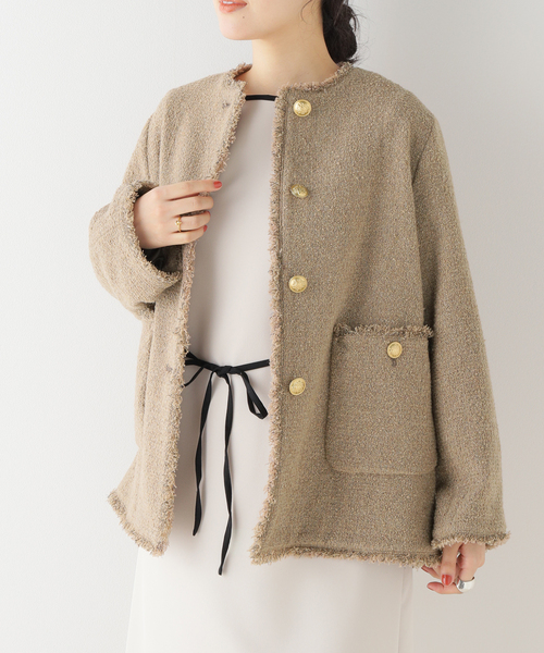ツイードジャケット　トータリテ ツィードジャケット（ノーカラージャケット）｜La TOTALITE