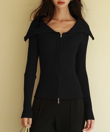 GOLDS♡フード付き♡2way袖♡フロントチェーン♡オフショルカーディガン♡黒 31 Sons de mode（トランテアン ソン ドゥ モード）の「フロント