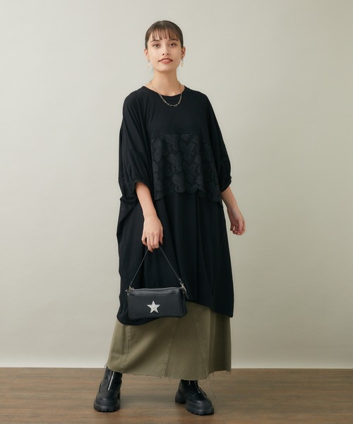 Paradise Picnic(パラダイスピクニック)の「helter.jp パネルレース広広ワンピース(ワンピース・レディース・グリーン/ブラック・FREE)」の5枚目の写真