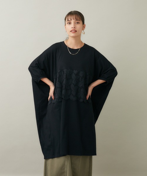 Paradise Picnic(パラダイスピクニック)の「helter.jp パネルレース広広ワンピース(ワンピース・レディース・グリーン/ブラック・FREE)」の7枚目の写真