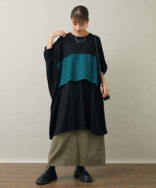 Paradise Picnic(パラダイスピクニック)の「helter.jp パネルレース広広ワンピース(ワンピース・レディース・グリーン/ブラック・FREE)」の11枚目の写真