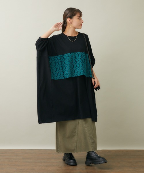 Paradise Picnic(パラダイスピクニック)の「helter.jp パネルレース広広ワンピース(ワンピース・レディース・グリーン/ブラック・FREE)」の12枚目の写真