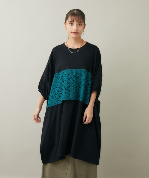 Paradise Picnic(パラダイスピクニック)の「helter.jp パネルレース広広ワンピース(ワンピース・レディース・グリーン/ブラック・FREE)」の14枚目の写真