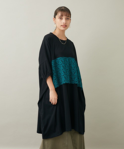 Paradise Picnic(パラダイスピクニック)の「helter.jp パネルレース広広ワンピース(ワンピース・レディース・グリーン/ブラック・FREE)」の15枚目の写真