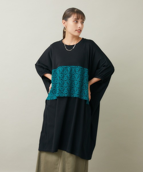 Paradise Picnic(パラダイスピクニック)の「helter.jp パネルレース広広ワンピース(ワンピース・レディース・グリーン/ブラック・FREE)」の16枚目の写真