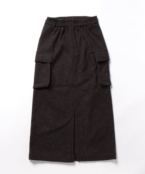 Lull(ルル)の「【Lull / ルル】起毛ニットソーカーゴスカート(スカート・レディース・アイボリー/ブラック/ブルー・ONESIZE)」の4枚目の写真