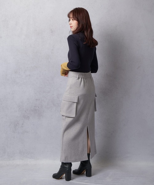 Lull(ルル)の「【Lull / ルル】起毛ニットソーカーゴスカート(スカート・レディース・アイボリー/ブラック/ブルー・ONESIZE)」の14枚目の写真