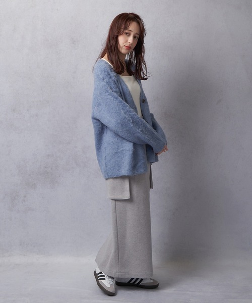 Lull(ルル)の「【Lull / ルル】起毛ニットソーカーゴスカート(スカート・レディース・アイボリー/ブラック/ブルー・ONESIZE)」の18枚目の写真