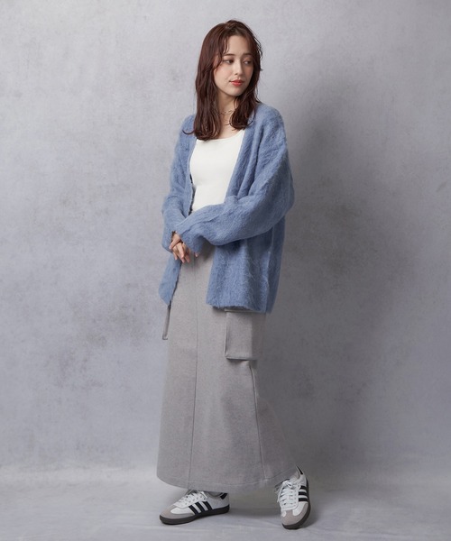 Lull(ルル)の「【Lull / ルル】起毛ニットソーカーゴスカート(スカート・レディース・アイボリー/ブラック/ブルー・ONESIZE)」の19枚目の写真