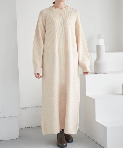 mil(ミル)の「【150㎝前後の小柄さんサイズ】ロールニットワンピース【洗える・淡カラー】(ワンピース・レディース・アイボリー/モカ/ブラウン・S/XXS/XS)」の14枚目の写真