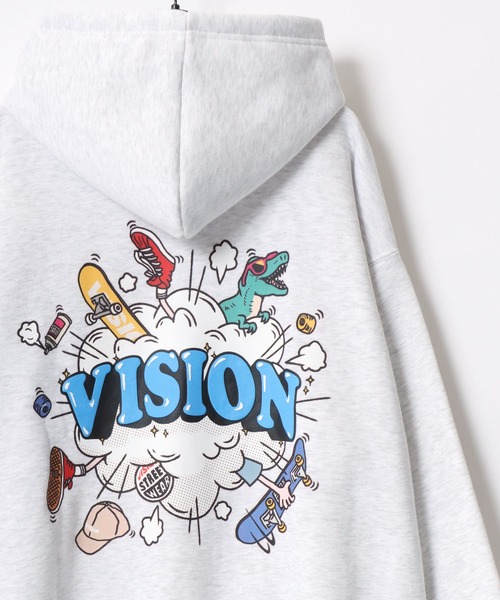 VISION STREET WEAR(ヴィジョンストリートウェア)の「VISION STREET WEAR/ヴィジョンストリートウェア オーバーサイズ 裏起毛 バックプリント スウェット/パーカー レディース メンズ(パーカー・メンズ・ホワイト系その他/ブラック/グレー系その他/アッシュグレー/オフホワイト/ブラック系その他・M/L/LL)」の6枚目の写真