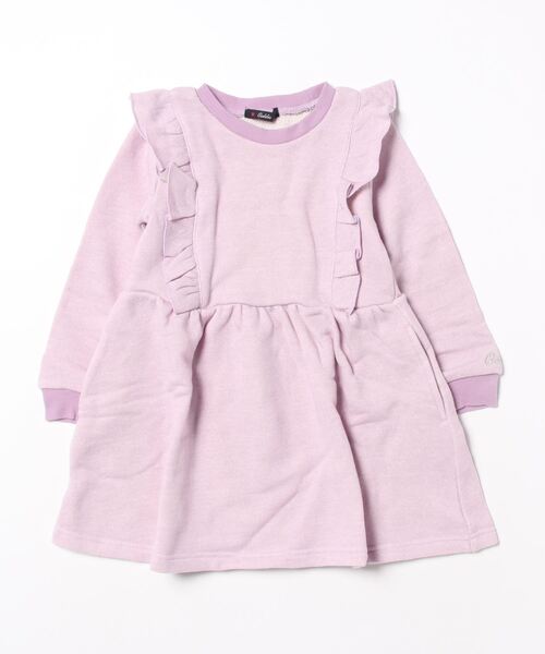 Caldia（カルディア）の「フリル裏毛ワンピース（ワンピース・キッズ・ベージュ/ピンク/ラベンダー・110/140/130/120/100）」の3枚目の写真