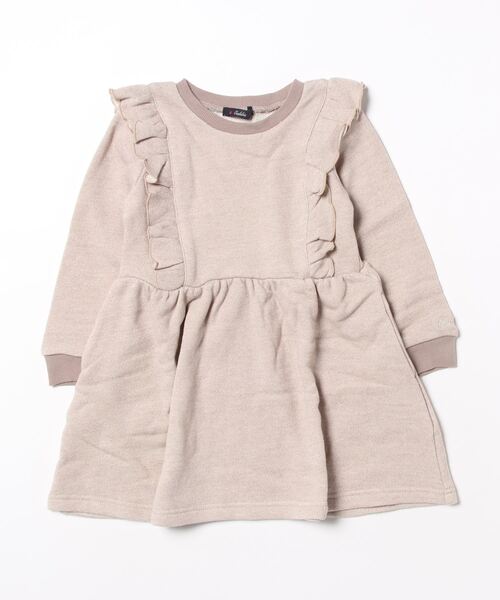 Caldia（カルディア）の「フリル裏毛ワンピース（ワンピース・キッズ・ベージュ/ピンク/ラベンダー・110/140/130/120/100）」の2枚目の写真