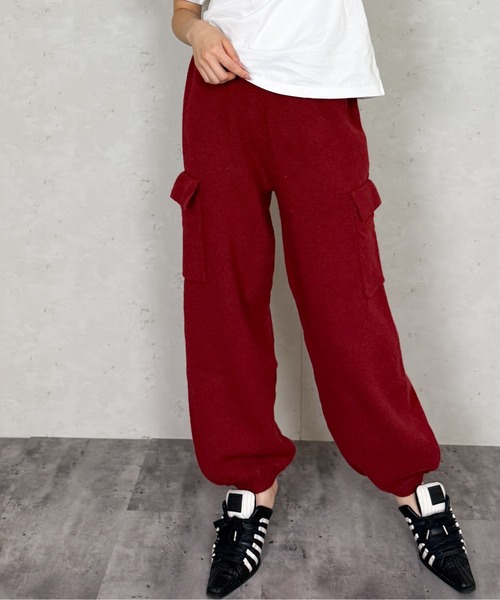 Per sist ence(パーシエンス)の「アルパカタッチ ニットワイドジョガーパンツ(その他パンツ・レディース・グレー/ブラック/アイボリー/マジェンタ・FREE)」の1枚目の写真