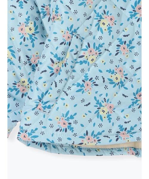 Samansa Mos2 Lagom(サマンサモスモスラーゴム)の「衿付き花柄キルティングジャケット(ノーカラージャケット・キッズ・ブルー/ベージュ・中(M)/大(L)/特(XL)/小(S))」の8枚目の写真