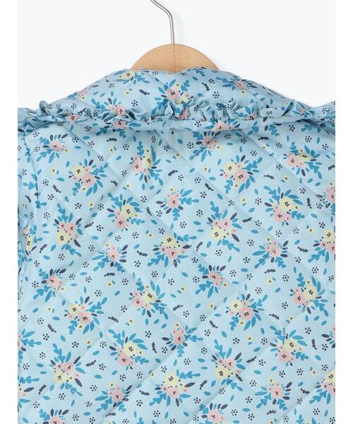 Samansa Mos2 Lagom(サマンサモスモスラーゴム)の「衿付き花柄キルティングジャケット(ノーカラージャケット・キッズ・ブルー/ベージュ・中(M)/大(L)/特(XL)/小(S))」の9枚目の写真