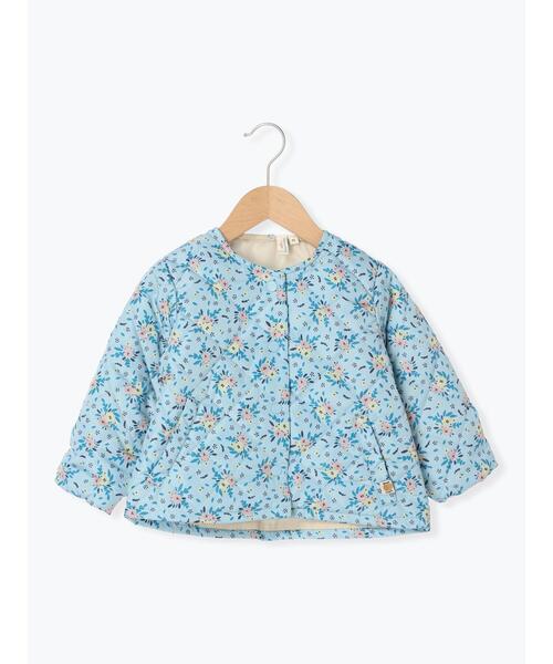 Samansa Mos2 Lagom(サマンサモスモスラーゴム)の「衿付き花柄キルティングジャケット(ノーカラージャケット・キッズ・ブルー/ベージュ・中(M)/大(L)/特(XL)/小(S))」の14枚目の写真