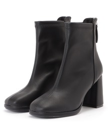 Lace Ladies（レースレディース）の「レザー調バックファスナーチャンキーショートブーツ（ブーツ）」