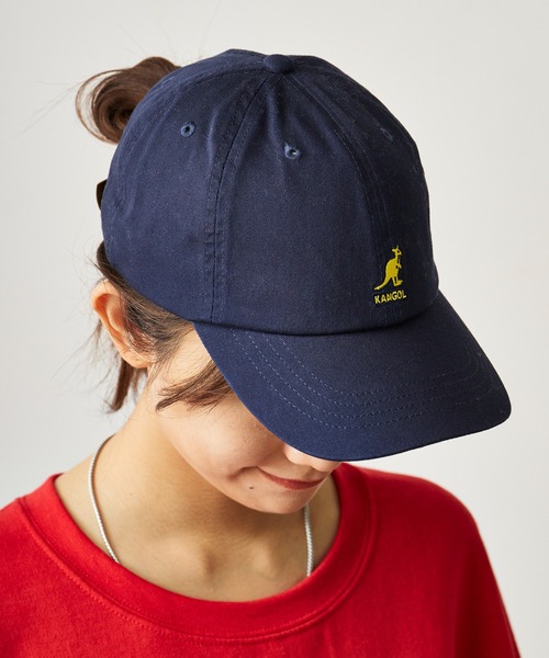 KANGOL（カンゴール）の「KANGOL/カンゴール WASHED BASEBALL カーブバイザー 6パネルコットンキャップ（キャップ・メンズ・カーキ/ネイビー/ブラック/グリーン/ピンク/ワイン/ホワイト・FREE）」の5枚目の写真