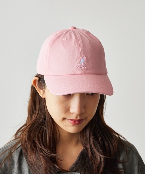 KANGOL（カンゴール）の「KANGOL/カンゴール WASHED BASEBALL カーブバイザー 6パネルコットンキャップ（キャップ・メンズ・カーキ/ネイビー/ブラック/グリーン/ピンク/ワイン/ホワイト・FREE）」の6枚目の写真