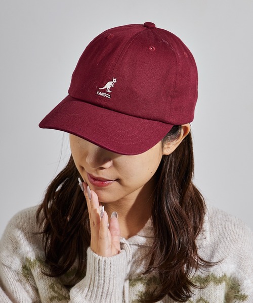 KANGOL（カンゴール）の「KANGOL/カンゴール WASHED BASEBALL カーブバイザー 6パネルコットンキャップ（キャップ・メンズ・カーキ/ネイビー/ブラック/グリーン/ピンク/ワイン/ホワイト・FREE）」の7枚目の写真