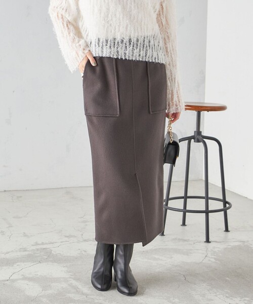 SHIPS（シップス）の「SUPER140 ジーロンウール タイト スカート 2