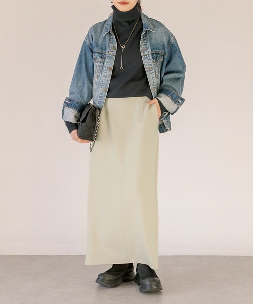 RIVE DROITE(リヴドロワ)の「2サイズ展開/コンパクトストレッチタイトスカート(スカート・レディース・ブラック/ベージュ/カーキ・38/36)」の13枚目の写真