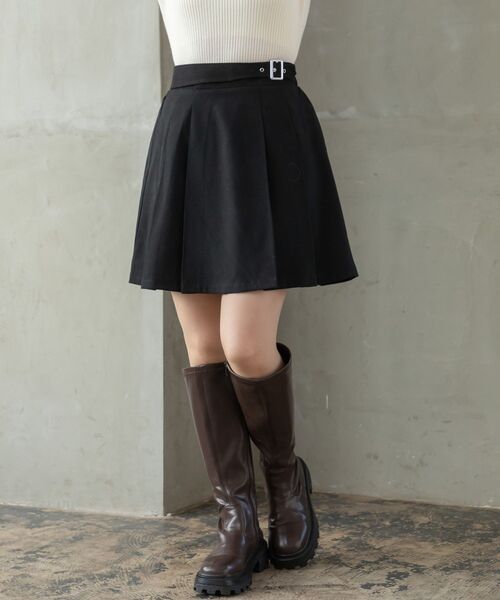 RETRO GIRL（レトロガール）の「ボックスプリーツミニSK（スカート・レディース・ライトグレー/ブラック/ダークブラウン・FREE）」の4枚目の写真