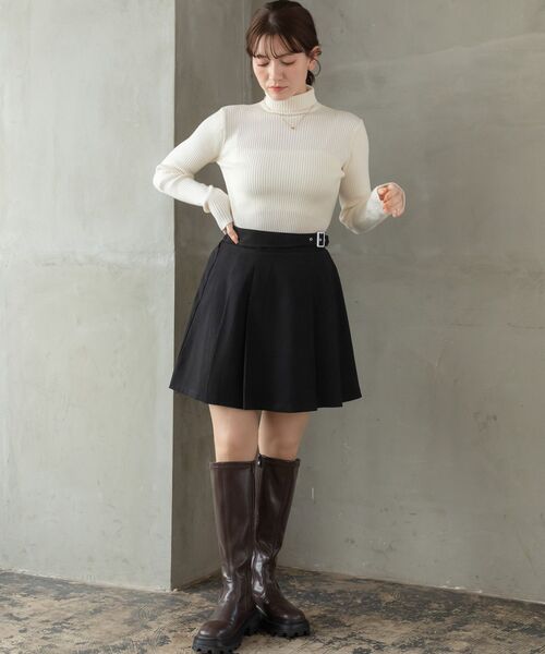 RETRO GIRL（レトロガール）の「ボックスプリーツミニSK（スカート・レディース・ライトグレー/ブラック/ダークブラウン・FREE）」の5枚目の写真